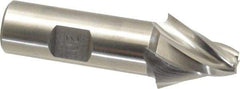 Made in USA - 20° Taper Angle per Side, 5/16" Small End Diam, 1" LOC, High Speed Steel 4 Flute Tapered Square End Mill - 3-3/8" OAL, 3/4" Shank Diam, Spiral Flute - Americas Industrial Supply