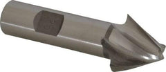 Made in USA - 25° Taper Angle per Side, 5/16" Small End Diam, 3/4" LOC, High Speed Steel 4 Flute Tapered Square End Mill - 3" OAL, 5/8" Shank Diam, Spiral Flute - Americas Industrial Supply