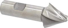 Made in USA - 25° Taper Angle per Side, 5/16" Small End Diam, 1" LOC, High Speed Steel 4 Flute Tapered Square End Mill - 3-3/8" OAL, 3/4" Shank Diam, Spiral Flute - Americas Industrial Supply