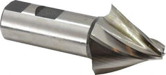 Made in USA - 25° Taper Angle per Side, 5/16" Small End Diam, 1-1/2" LOC, High Speed Steel 4 Flute Tapered Square End Mill - 4" OAL, 1" Shank Diam, Spiral Flute - Americas Industrial Supply