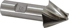 Made in USA - 25° Taper Angle per Side, 3/8" Small End Diam, 1" LOC, High Speed Steel 4 Flute Tapered Square End Mill - 3-1/4" OAL, 3/4" Shank Diam, Spiral Flute - Americas Industrial Supply