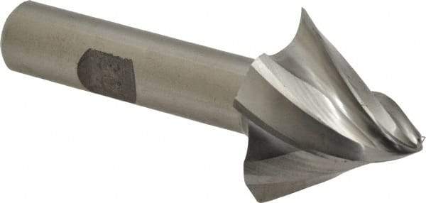 Made in USA - 30° Taper Angle per Side, 1/8" Small End Diam, 1" LOC, High Speed Steel 4 Flute Tapered Square End Mill - 3" OAL, 1/2" Shank Diam - Americas Industrial Supply