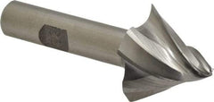 Made in USA - 30° Taper Angle per Side, 1/8" Small End Diam, 1" LOC, High Speed Steel 4 Flute Tapered Square End Mill - 3" OAL, 1/2" Shank Diam - Americas Industrial Supply
