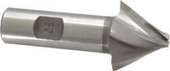 Made in USA - 30° Taper Angle per Side, 1/4" Small End Diam, 1" LOC, High Speed Steel 4 Flute Tapered Square End Mill - 3-1/4" OAL, 3/4" Shank Diam, Spiral Flute - Americas Industrial Supply
