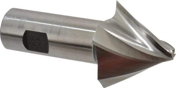 Made in USA - 30° Taper Angle per Side, 1/4" Small End Diam, 1-1/2" LOC, High Speed Steel 4 Flute Tapered Square End Mill - 4-1/8" OAL, 1" Shank Diam, Spiral Flute - Americas Industrial Supply