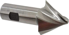 Made in USA - 30° Taper Angle per Side, 1/4" Small End Diam, 1-1/2" LOC, High Speed Steel 4 Flute Tapered Square End Mill - 4-1/8" OAL, 1" Shank Diam, Spiral Flute - Americas Industrial Supply