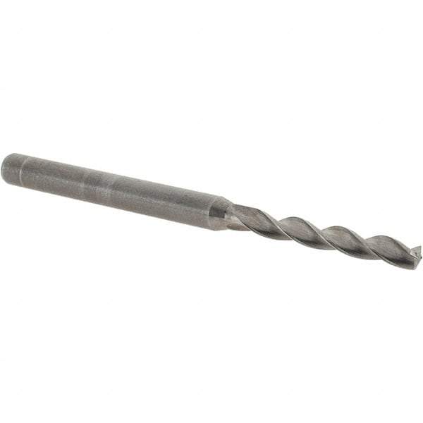 Kennametal - 9/64" 130° Solid Carbide Jobber Drill - Bright Finish, Right Hand Cut, Spiral Flute, Straight Shank, 2.6" OAL, Standard Point - Americas Industrial Supply