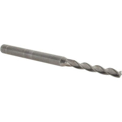 Kennametal - 9/64" 130° Solid Carbide Jobber Drill - Bright Finish, Right Hand Cut, Spiral Flute, Straight Shank, 2.6" OAL, Standard Point - Americas Industrial Supply