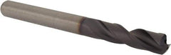 Kennametal - 6mm 140° Spiral Flute Solid Carbide Screw Machine Drill Bit - Multilayer TiAlN Finish, Right Hand Cut, 28mm Flute Length, 66mm OAL, Standard Point, Straight Shank, Through Coolant - Americas Industrial Supply