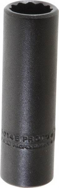 Proto - 7/16", 3/8" Drive, Deep Hand Socket - 12 Points, 2-1/8" OAL, Alloy Steel, Black Finish - Americas Industrial Supply