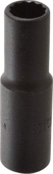 Proto - 3/8", 3/8" Drive, Deep Hand Socket - 12 Points, 2-1/8" OAL, Alloy Steel, Black Finish - Americas Industrial Supply