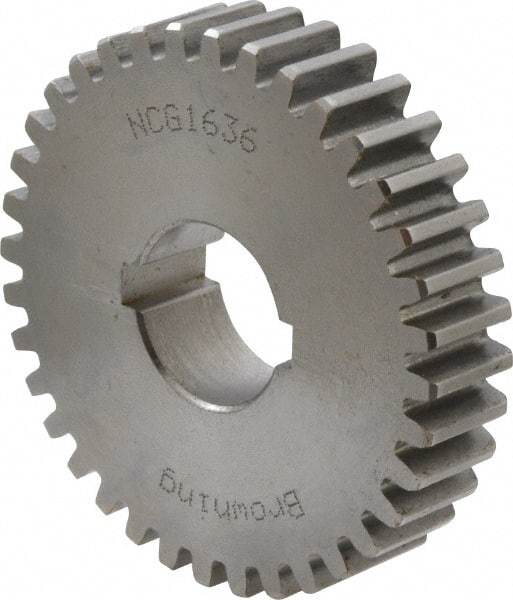 Browning - 16 Pitch, 2-1/4" Pitch Diam, 2.37" OD, 36 Tooth Change Gear - 1/2" Face Width, 3/4" Bore Diam, 14.5° Pressure Angle, Steel - Americas Industrial Supply