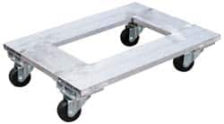 Vestil - 900 Lb Capacity Aluminum Flush Open Frame Dolly - 24" Long x 18" Wide x 5-1/4" High, 3" Wheels - Americas Industrial Supply