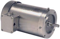 US Motors - 1/2 hp, TENV Enclosure, No Thermal Protection, 1,140 RPM, 208-230/460 Volt, 60 Hz, Three Phase Energy Efficient Motor - Size 56C Frame, C-Face Mount, 1 Speed, Ball Bearings, 2.2-2.2/1.1 Full Load Amps, F Class Insulation, Reversible - Americas Industrial Supply