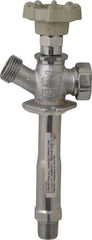 B&K Mueller - 1/2" Pipe, 4" Long Shank, Chrome Plated Brass Antisiphon Frostfree Sillcock - Handwheel Handle, Male & Solder End Connections, 125 psi WOG Rating - Americas Industrial Supply