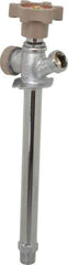 B&K Mueller - 1/2" Pipe, 8" Long Shank, Chrome Plated Brass Antisiphon Frostfree Sillcock - Handwheel Handle, Male & Solder End Connections, 125 psi WOG Rating - Americas Industrial Supply