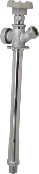B&K Mueller - 1/2" Pipe, 10" Long Shank, Chrome Plated Brass Antisiphon Frostfree Sillcock - Handwheel Handle, Male & Solder End Connections, 125 psi WOG Rating - Americas Industrial Supply