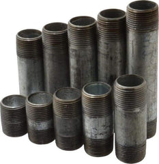 B&K Mueller - 60 Piece, 1" Pipe, Galvanized Pipe Nipple Set - Schedule 40, (6) Close, (6) 2, (6) 2-1/2, (6) 3, (6) 3-1/2, (6) 4, (6) 4-1/2, (6) 5, (6) 5-1/2, (6) 6 - Americas Industrial Supply