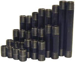B&K Mueller - 60 Piece, 1-1/4" Pipe, Black Finished Steel Pipe Nipple Set - Schedule 40, (6) Close, (6) 2, (6) 2-1/2, (6) 3, (6) 3-1/2, (6) 4, (6) 4-1/2, (6) 5, (6) 5-1/2, (6) 6 - Americas Industrial Supply