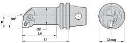 Kennametal - Left Hand Cut, 32mm Min Bore Diam, Size KM32 Steel Modular Boring Cutting Unit Head - 2.2835" Max Bore Depth, Through Coolant, Compatible with CN.. - Americas Industrial Supply