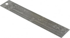 SPI - 6" Long, 1/64, 1/32" Graduation, Rigid Stainless Steel Rule - English Graduation Style, 1-1/4" Wide, Silver, Polished Finish - Americas Industrial Supply