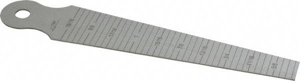 SPI - 5/8 to 1-3/16 Inch Measurement, 1 Leaf Taper Gage - 6 Inch Long, 1/64 Inch Graduation - Americas Industrial Supply