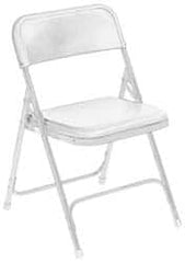 NPS - 18-3/4" Wide x 16-1/4" Deep x 29-3/4" High, Steel Folding Chair with Plastic Seat & Back - White with White Frame - Americas Industrial Supply