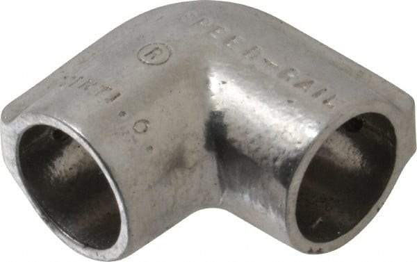 Hollaender - 3/4" Pipe, 90° Elbow, Aluminum Alloy Elbow Pipe Rail Fitting - Bright Finish - Americas Industrial Supply