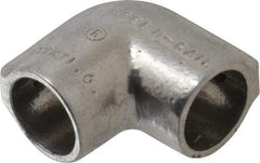 Hollaender - 3/4" Pipe, 90° Elbow, Aluminum Alloy Elbow Pipe Rail Fitting - Bright Finish - Americas Industrial Supply