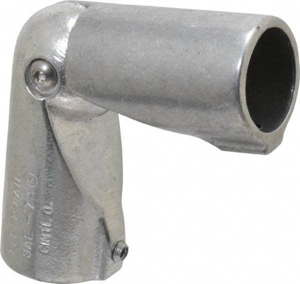 Hollaender - 1-1/4" Pipe, Adjustable Elbow, Aluminum Alloy Elbow Pipe Rail Fitting - Bright Finish - Americas Industrial Supply