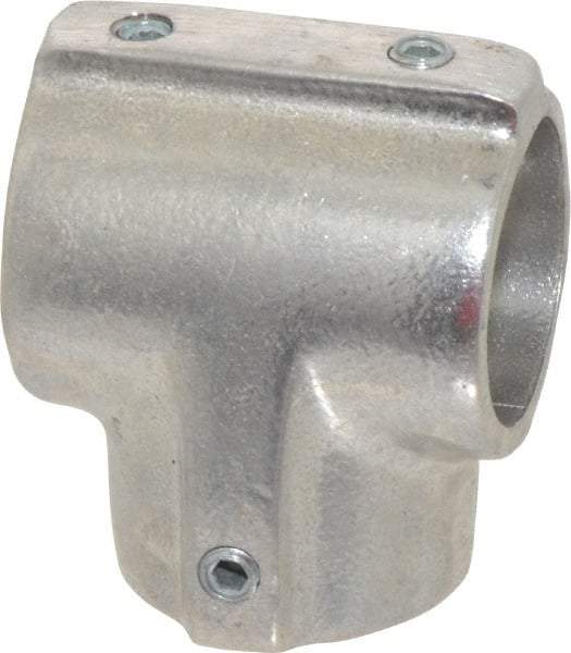Hollaender - 1-1/4" Pipe, 90° Three Socket Tee, Aluminum Alloy Tee Pipe Rail Fitting - Bright Finish - Americas Industrial Supply