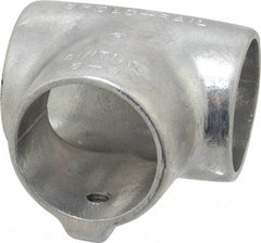 Hollaender - 1-1/2" Pipe, 90° Three Socket Tee, Aluminum Alloy Tee Pipe Rail Fitting - Bright Finish - Americas Industrial Supply