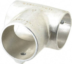 Hollaender - 2" Pipe, 90° Three Socket Tee, Aluminum Alloy Tee Pipe Rail Fitting - Bright Finish - Americas Industrial Supply