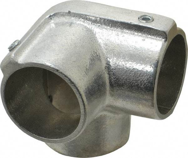 Hollaender - 1-1/2" Pipe, Side Outlet Elbow, Aluminum Alloy Elbow Pipe Rail Fitting - Bright Finish - Americas Industrial Supply