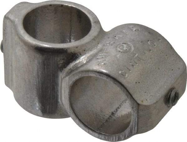 Hollaender - 3/4" Pipe, Short Barrel Crossover, Aluminum Alloy Cross Pipe Rail Fitting - Bright Finish - Americas Industrial Supply