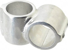 Hollaender - 1-1/2" Pipe, Short Barrel Crossover, Aluminum Alloy Cross Pipe Rail Fitting - Bright Finish - Americas Industrial Supply