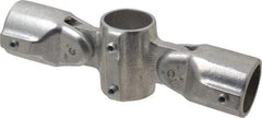 Hollaender - 1-1/4" Pipe, Adjustable Cross Assembly, Aluminum Alloy Cross Pipe Rail Fitting - Bright Finish - Americas Industrial Supply