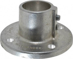 Hollaender - 1-1/4" Pipe, Base Flange, Aluminum Alloy Flange Pipe Rail Fitting - Bright Finish - Americas Industrial Supply