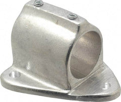 Hollaender - 1-1/2" Pipe, Wall Mount Flange, Aluminum Alloy Flange Pipe Rail Fitting - Bright Finish - Americas Industrial Supply