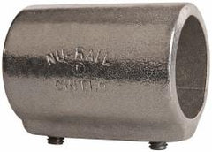 Hollaender - 1-1/2" Pipe, Aluminum Alloy Straight Coupling Pipe Rail Fitting - Bright Finish - Americas Industrial Supply