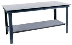 Durham - 60 Wide x 36" Deep x 34" High, Steel Workbench - Straight Edge, Fixed Legs - Americas Industrial Supply