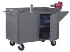 Durham - 2,000 Lb Capacity, 1 Shelf, 2 Door Mobile Cabinet - 60" Wide x 24" Deep x 38" High, Steel, Gray - Americas Industrial Supply