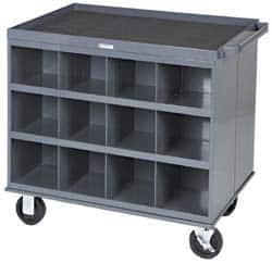 Durham - 1,000 Lb Capacity, 24 Bin Mobile Cabinet - 34" Wide x 24" Deep x 30" High, Steel, Gray - Americas Industrial Supply