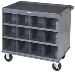 Durham - 1,000 Lb Capacity, 24 Bin Mobile Cabinet - 34" Wide x 24" Deep x 30" High, Steel, Gray - Americas Industrial Supply