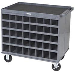 Durham - 1,000 Lb Capacity, 80 Bin Mobile Cabinet - 24" Wide x 24" Deep x 32" High, Steel, Gray - Americas Industrial Supply