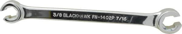 Blackhawk by Proto - 3/8 x 7/16", Full Polish, Open End Flare Nut Wrench - 6 Points, 6-5/16" OAL, Steel, Double End Head - Americas Industrial Supply