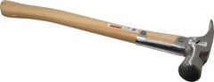 Stanley - 1-3/8 Lb Head, Straight Framing Hammer - 18" OAL, 1-1/2" Face Diam, Checkered Face, Wood Handle - Americas Industrial Supply