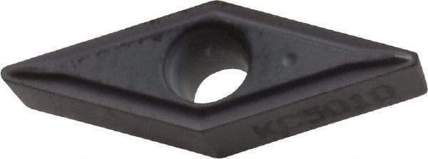 Kennametal - VBMT221 LF Grade KC5010 Carbide Turning Insert - TiAlN Finish, 35° Diamond, 1/4" Inscr Circle, 1/8" Thick, 1/64" Corner Radius - Americas Industrial Supply