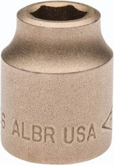 Ampco - 7/16", 1/2" Drive, Standard Hand Socket - 6 Points, 1-3/16" OAL, Aluminum Bronze - Americas Industrial Supply