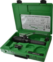 Greenlee - 5 Piece, 22.5" Punch Hole Diam, Hydraulic Punch Driver Kit - Round Punch, 10 Gage Mild Steel - Americas Industrial Supply